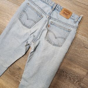 Vintage Orange Tab 70s Made In Canada Levis Distressed Straight Leg Jeans Rare